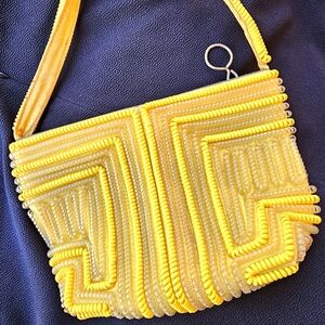 Vintage 1940/50 yellow telephone cord purse